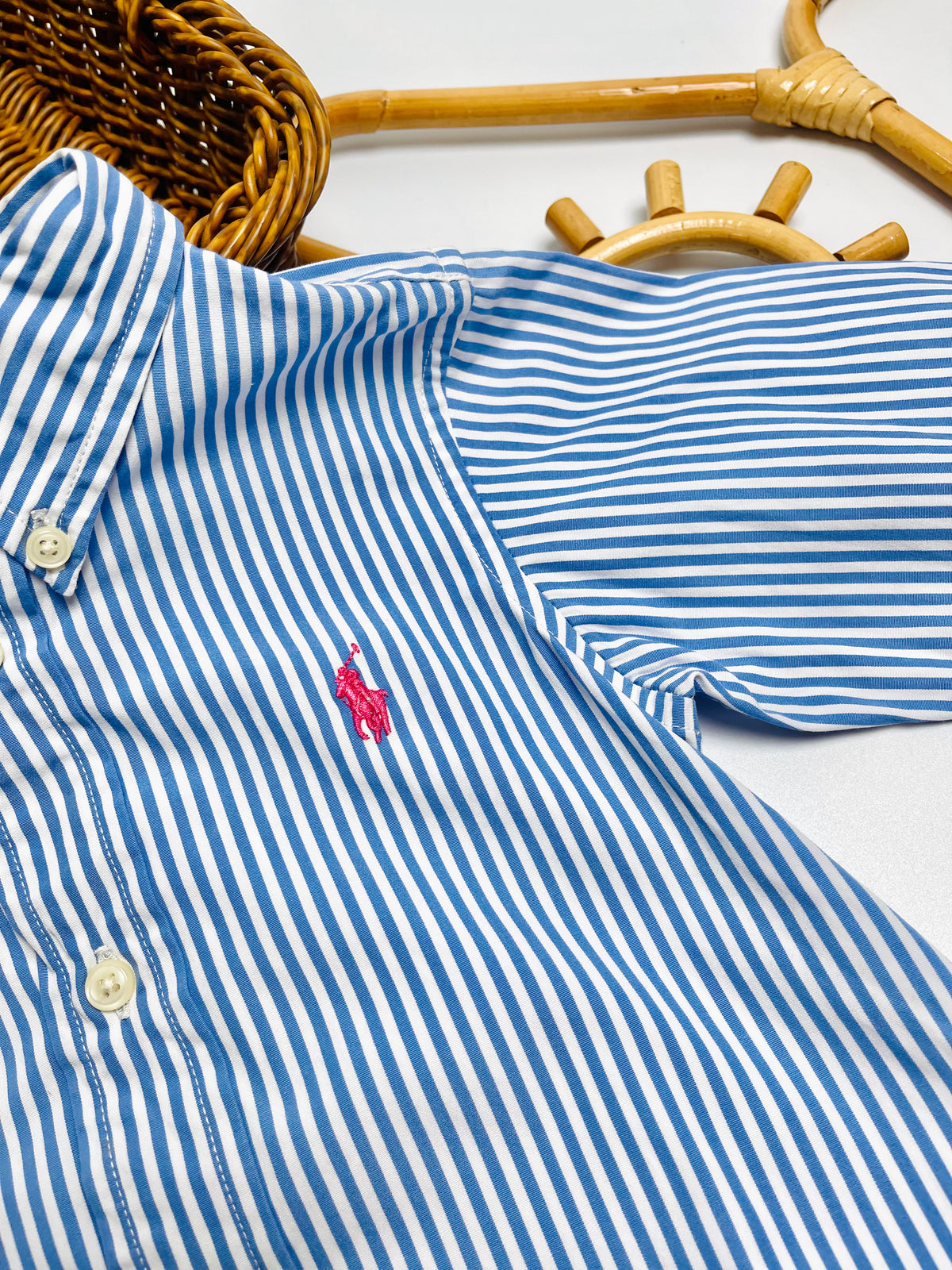 Ralph Lauren Blue Stripe Button-Down Shirt