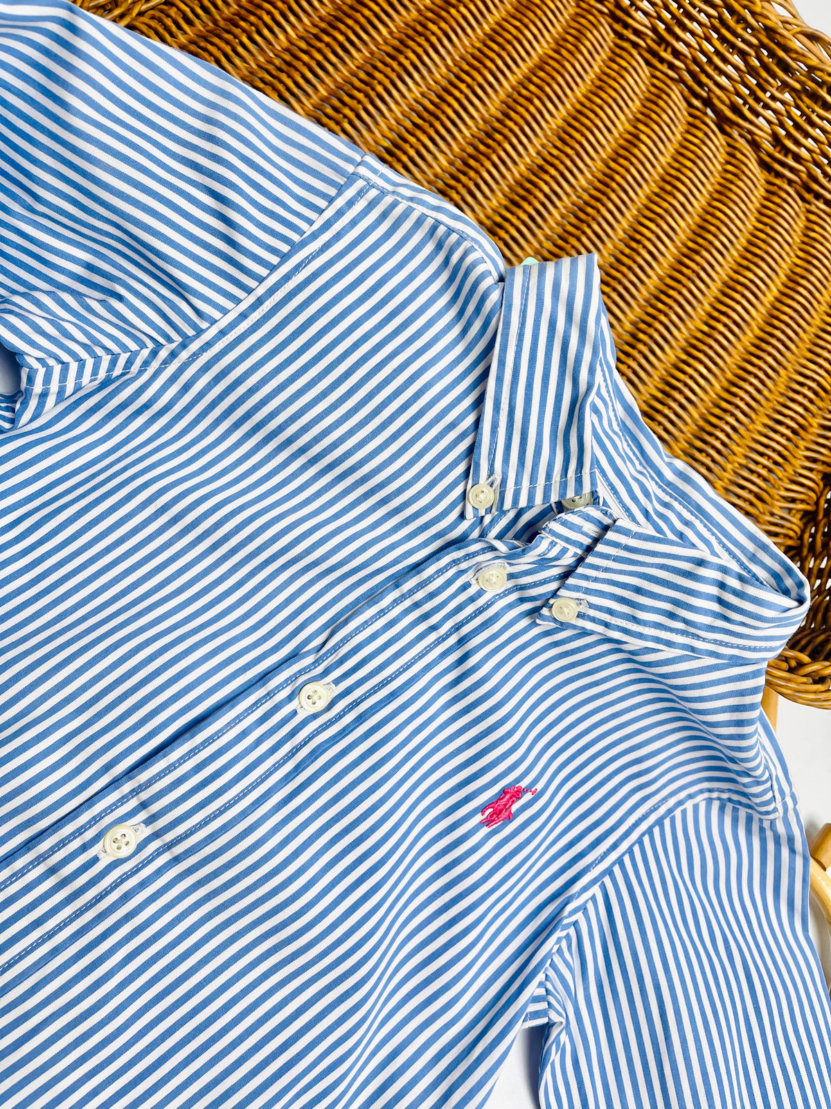 Ralph Lauren Blue Stripe Button-Down Shirt