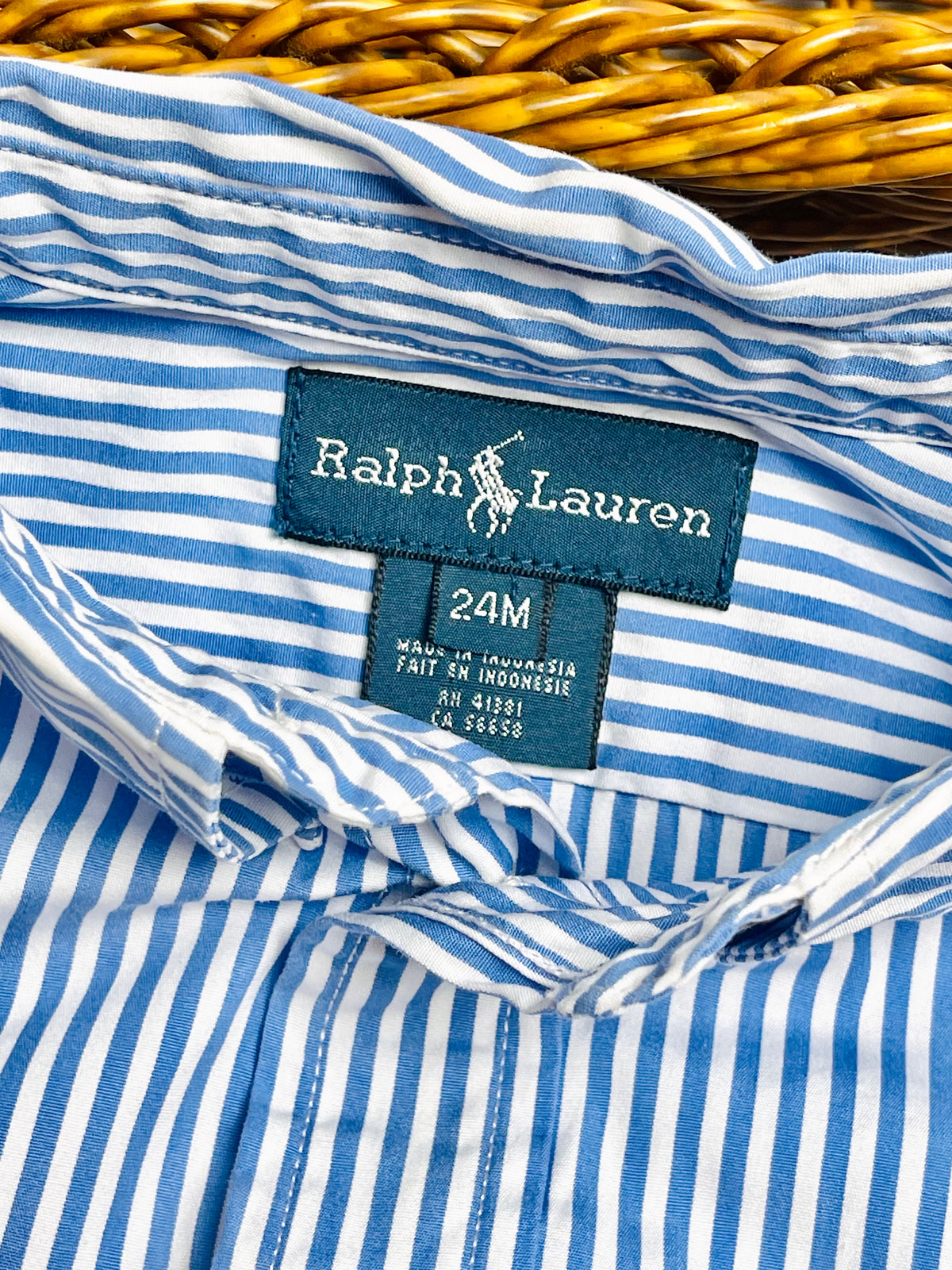 Ralph Lauren Blue Stripe Button-Down Shirt