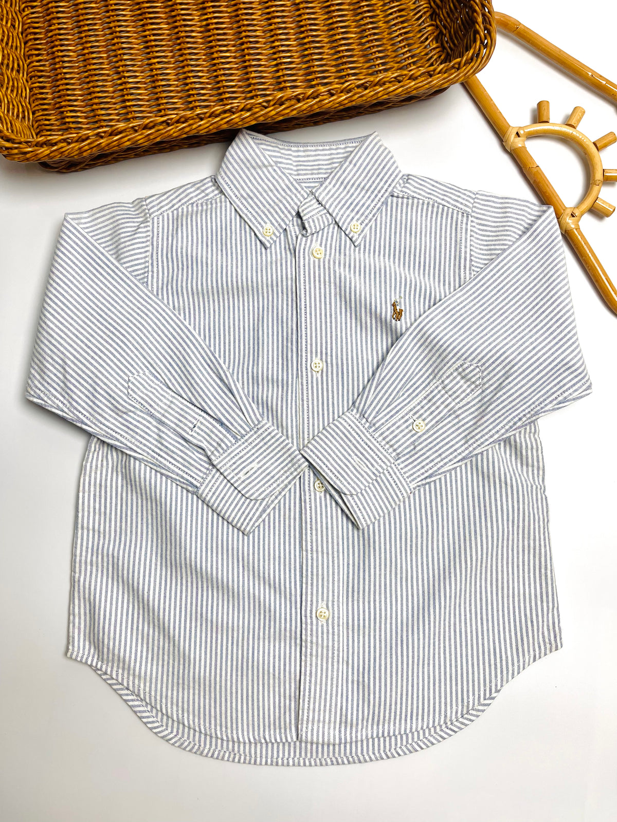 Ralph Lauren Blue & White Pinstripe Button-Down Shirt
