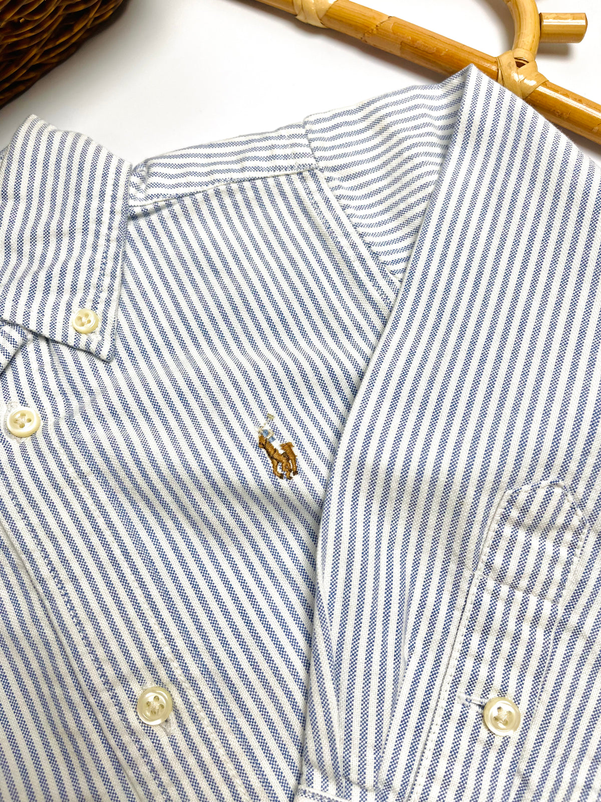 Ralph Lauren Blue & White Pinstripe Button-Down Shirt