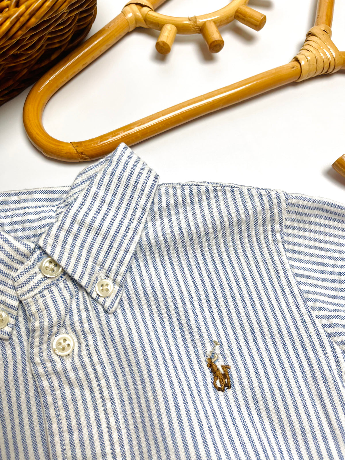 Ralph Lauren Blue & White Striped Button-Down Shirt