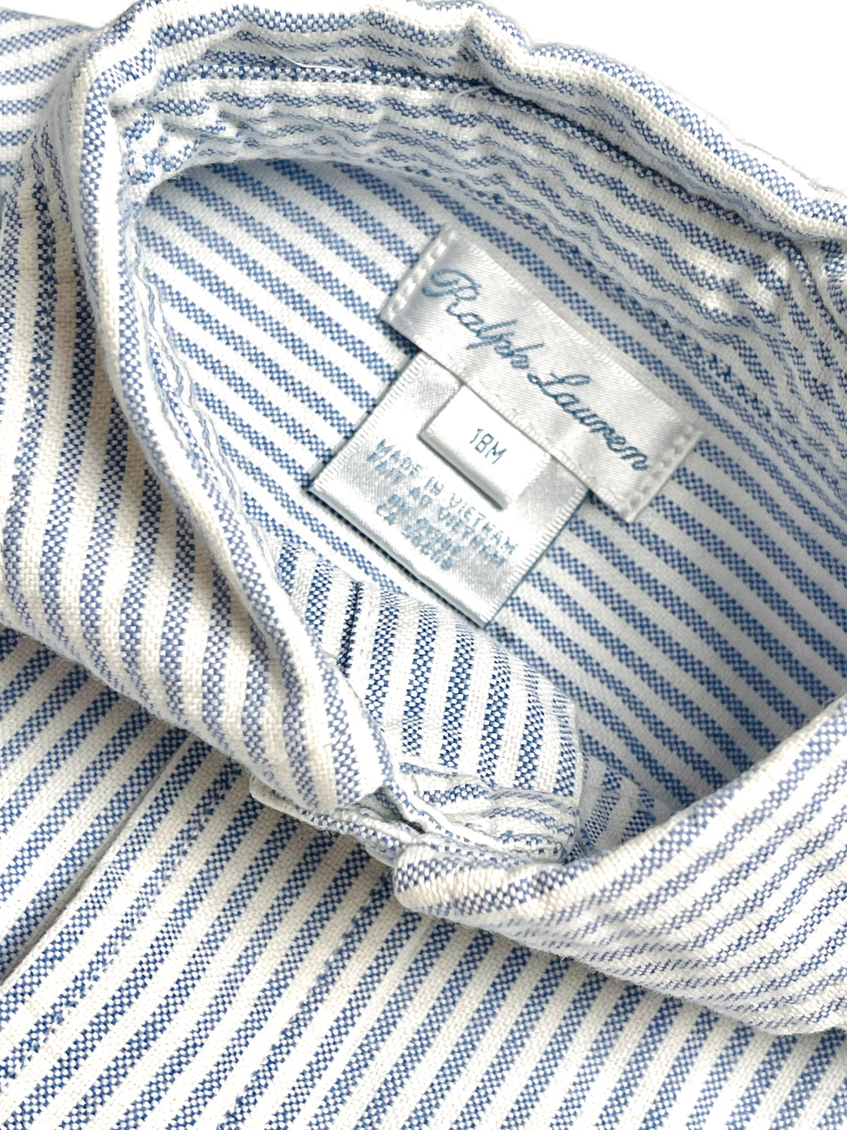 Ralph Lauren Blue & White Striped Button-Down Shirt
