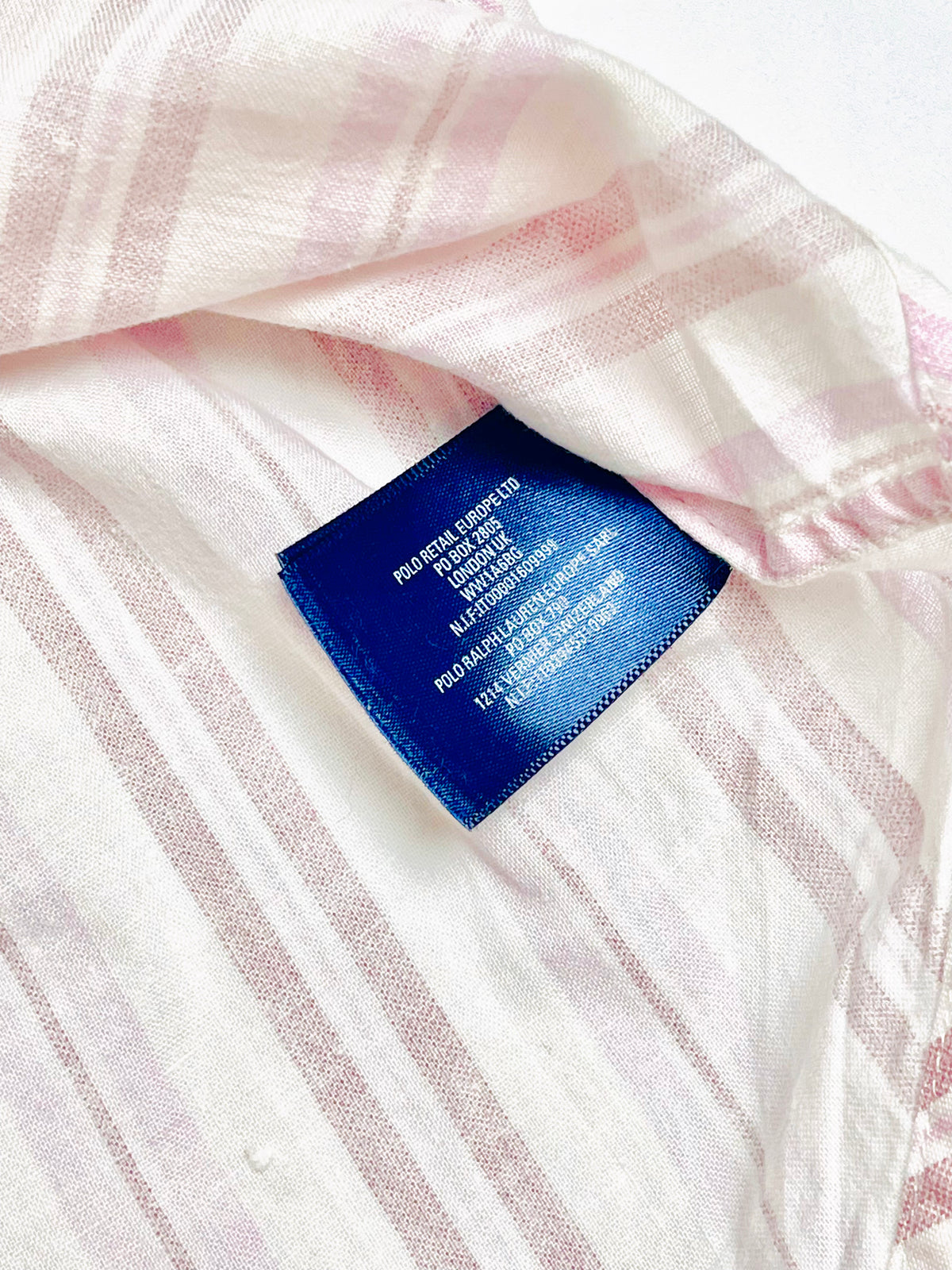 Ralph Lauren Blush & White Stripe Short-Sleeve Button-Down