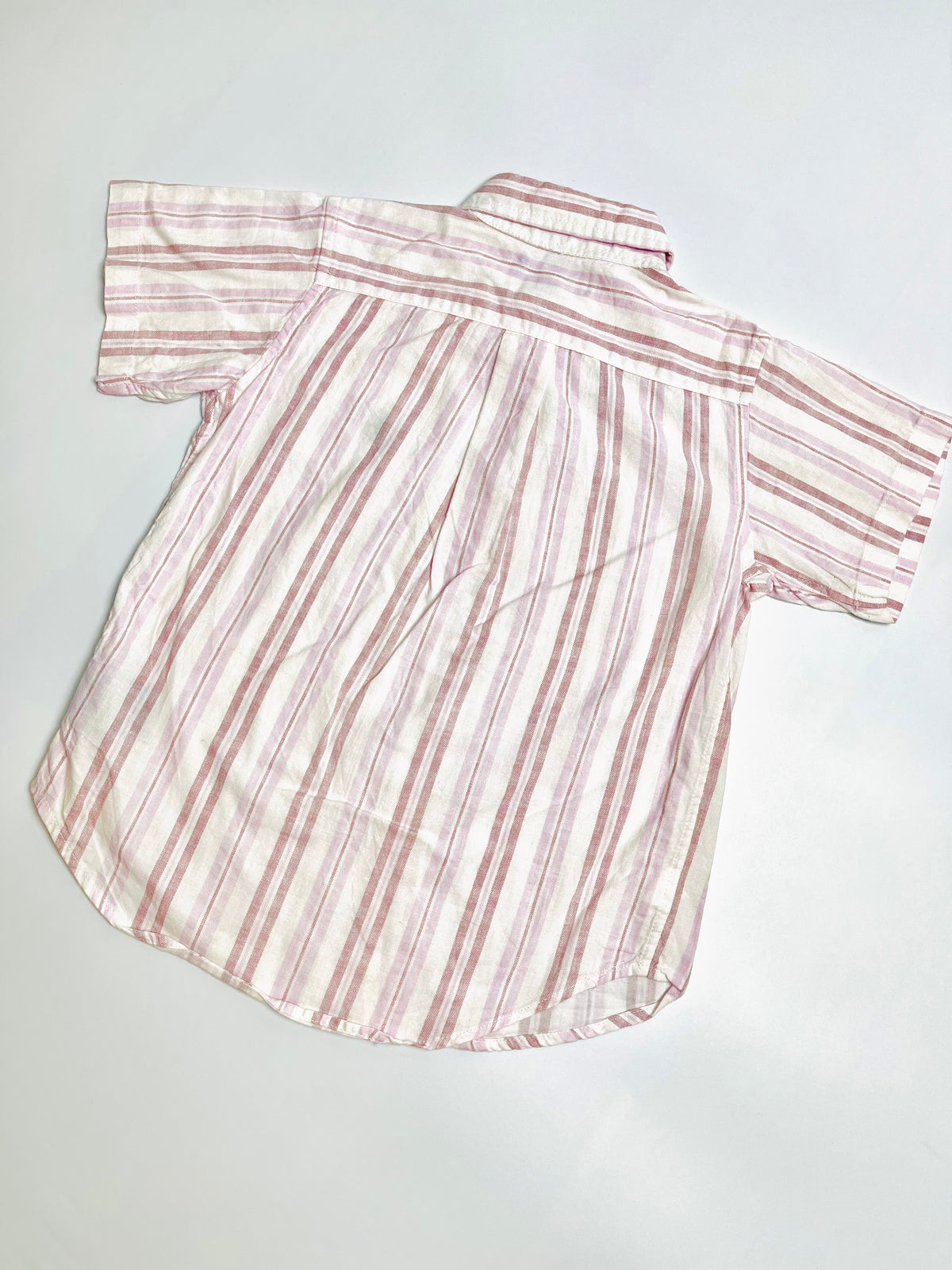 Ralph Lauren Blush & White Stripe Short-Sleeve Button-Down