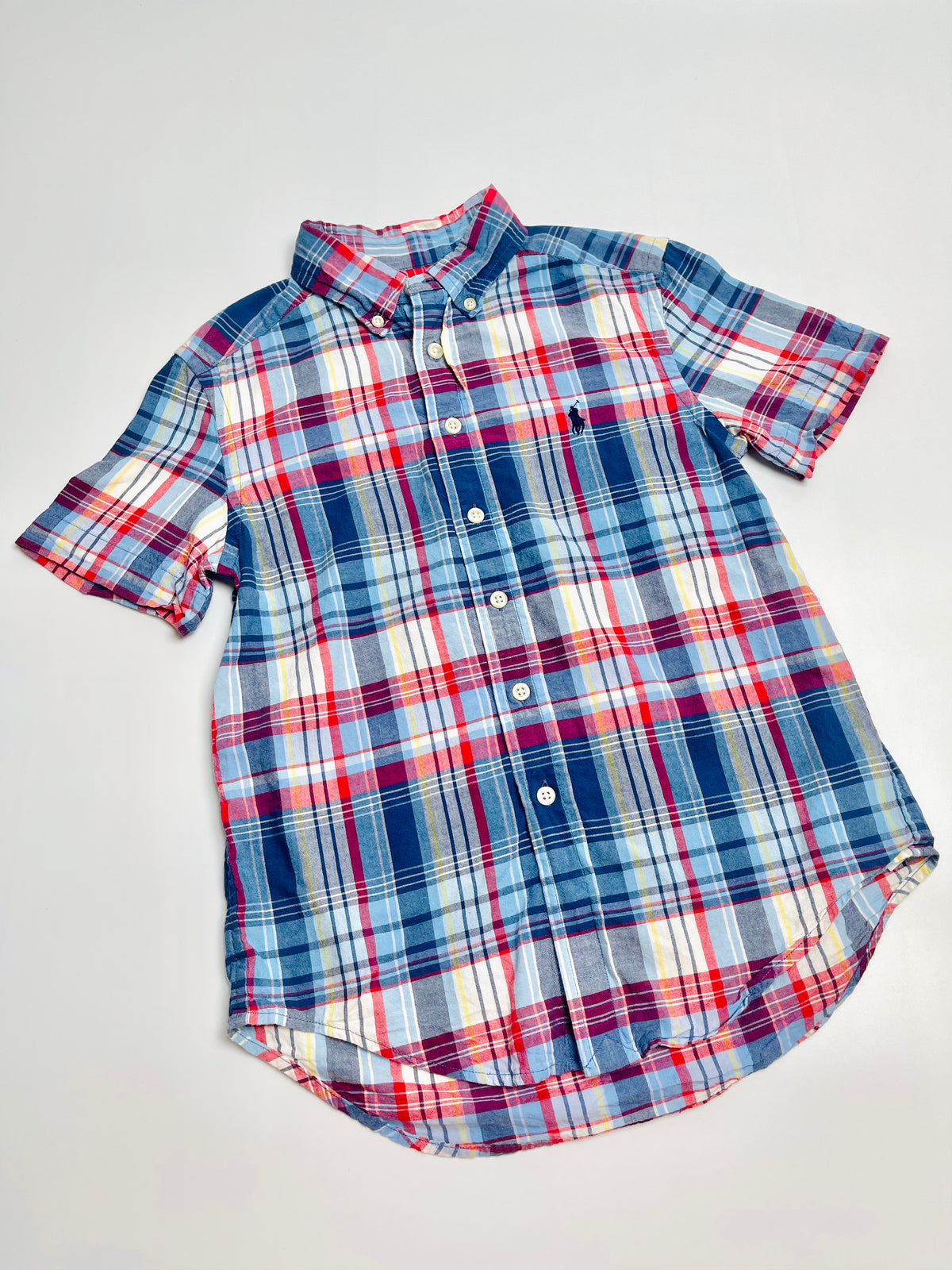 Ralph Lauren Multicolor Plaid Short-Sleeve Button-Down Shirt