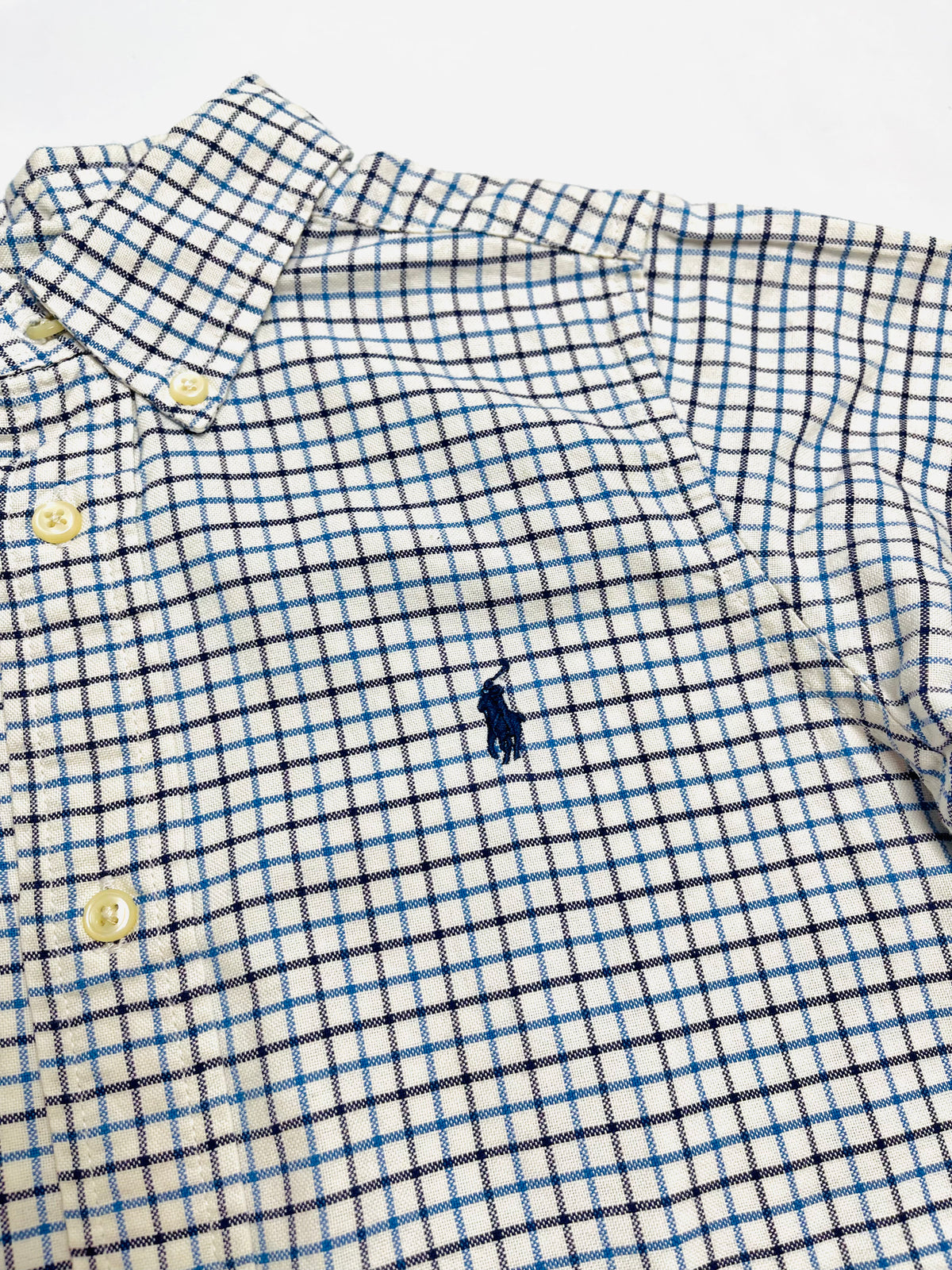 Ralph Lauren Blue & White Mini Check Button-Down Shirt