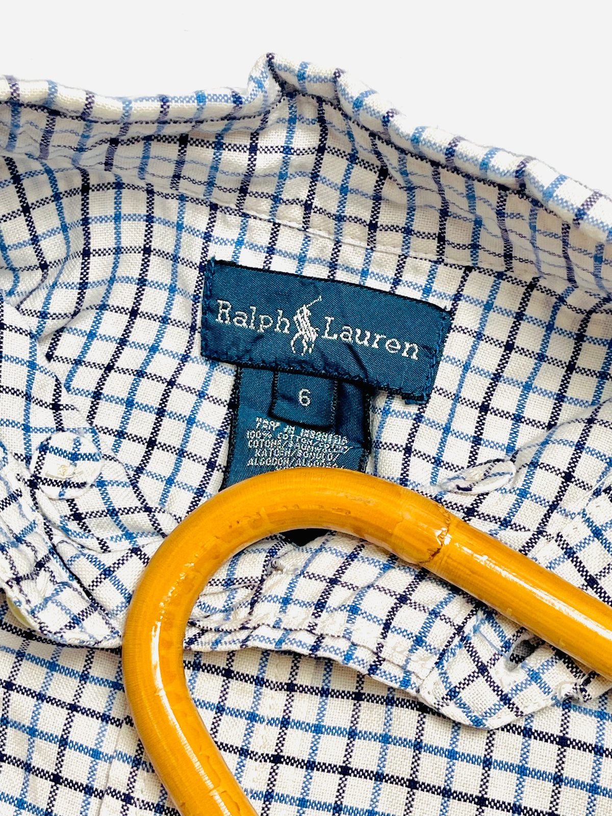 Ralph Lauren Blue & White Mini Check Button-Down Shirt