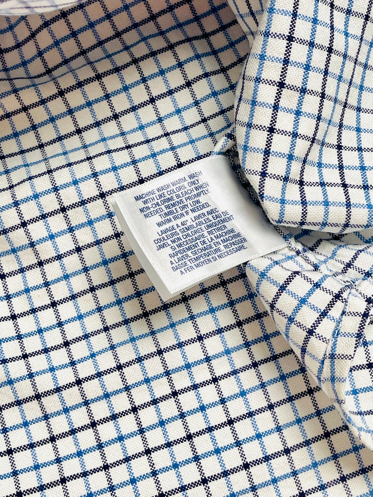 Ralph Lauren Blue & White Mini Check Button-Down Shirt