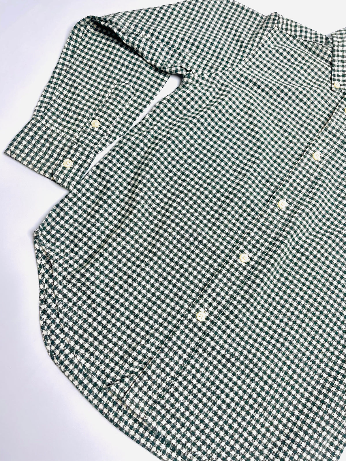 Ralph Lauren Green Gingham Long-Sleeve Button-Down Shirt
