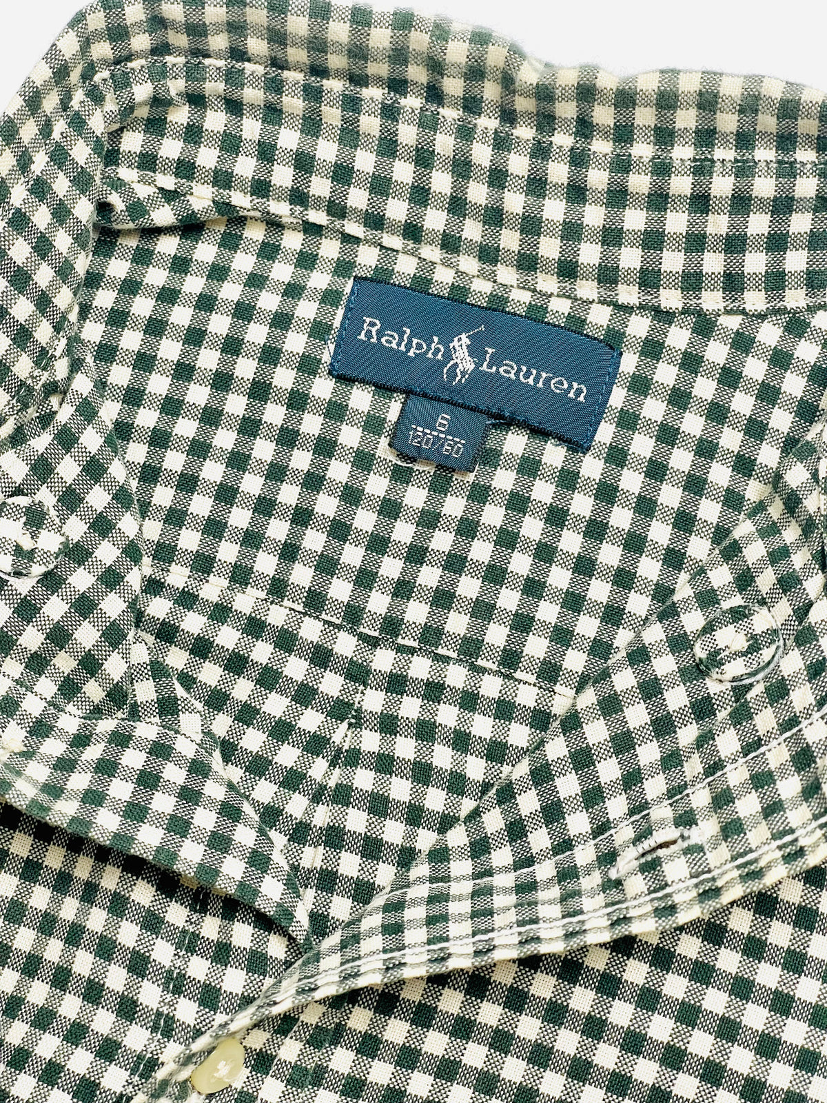 Ralph Lauren Green Gingham Long-Sleeve Button-Down Shirt