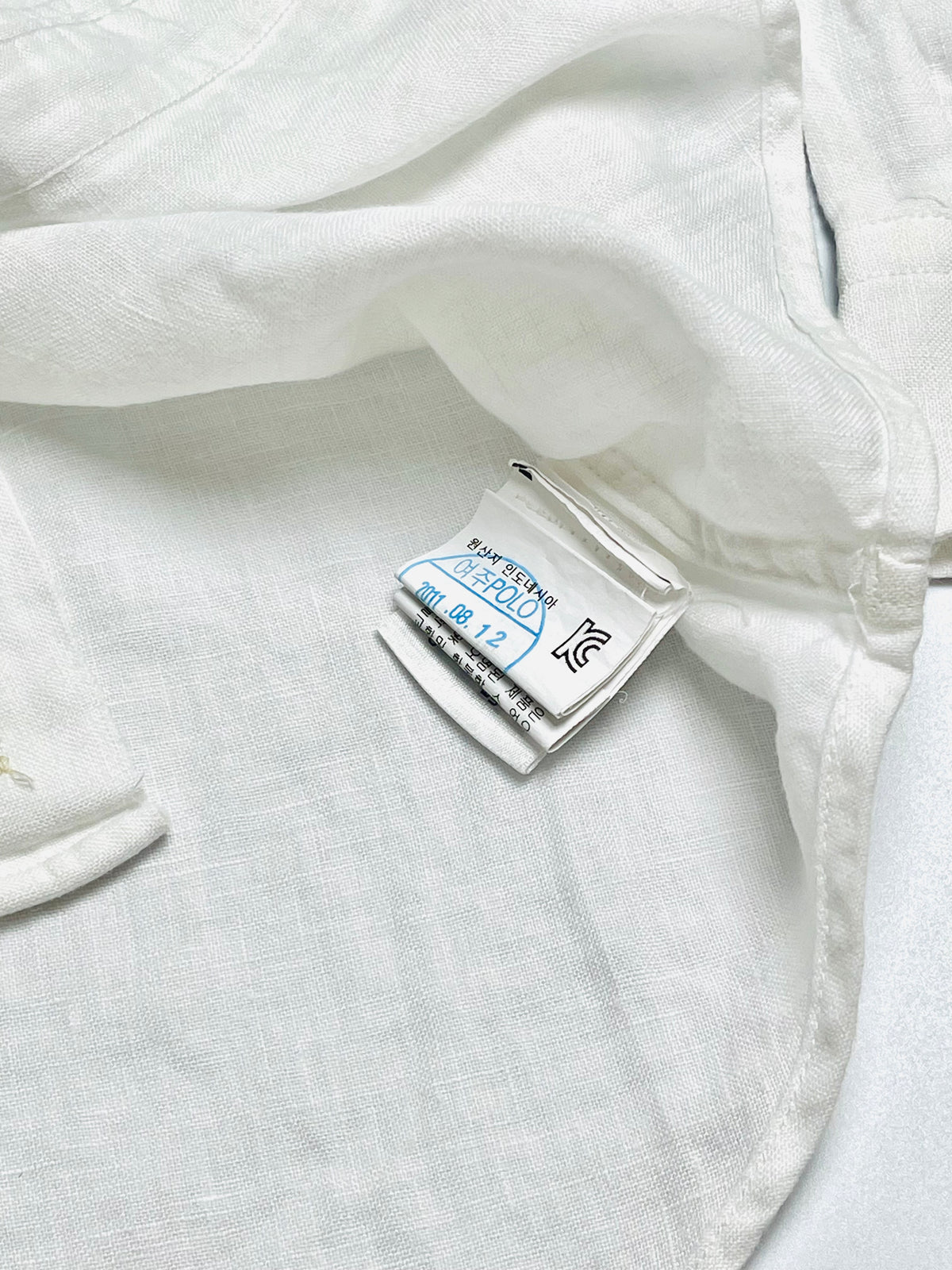 Ralph Lauren White Linen-Look Button-Down
