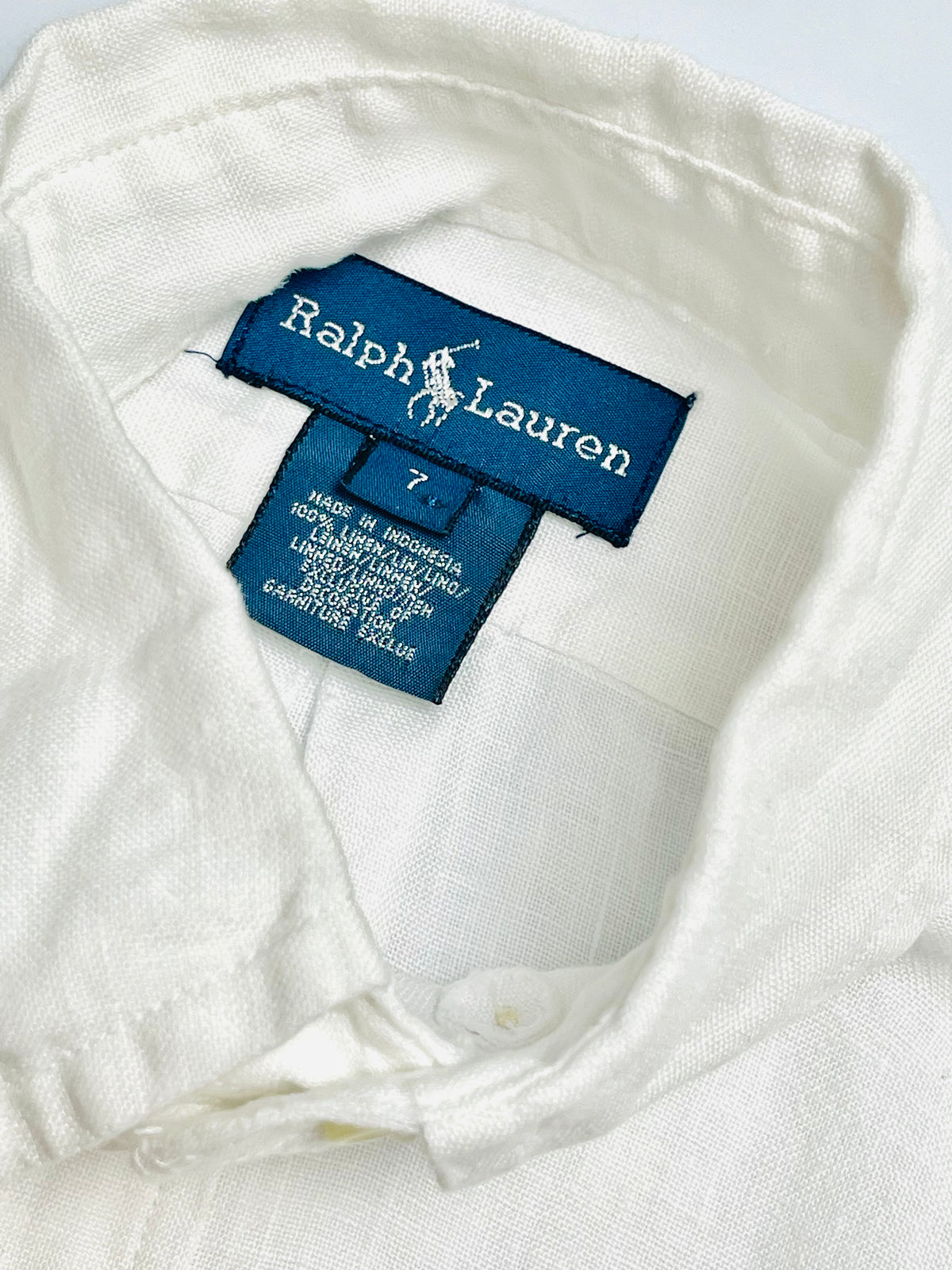 Ralph Lauren White Linen-Look Button-Down