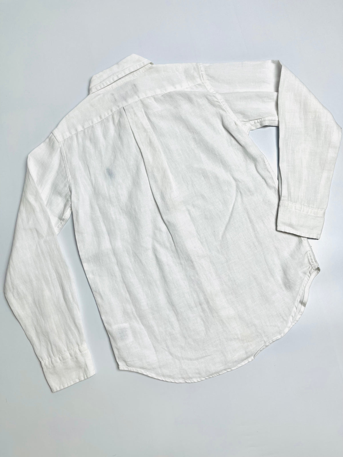 Ralph Lauren White Linen-Look Button-Down