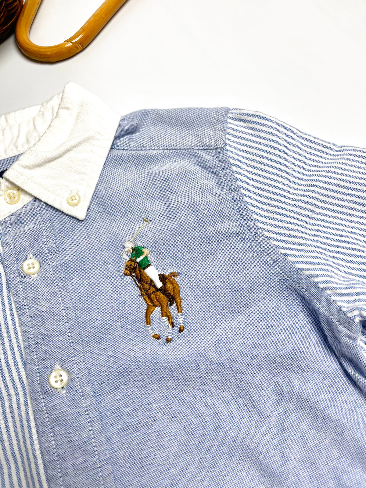 Ralph Lauren Blue & White Colorblock Button-Down Shirt