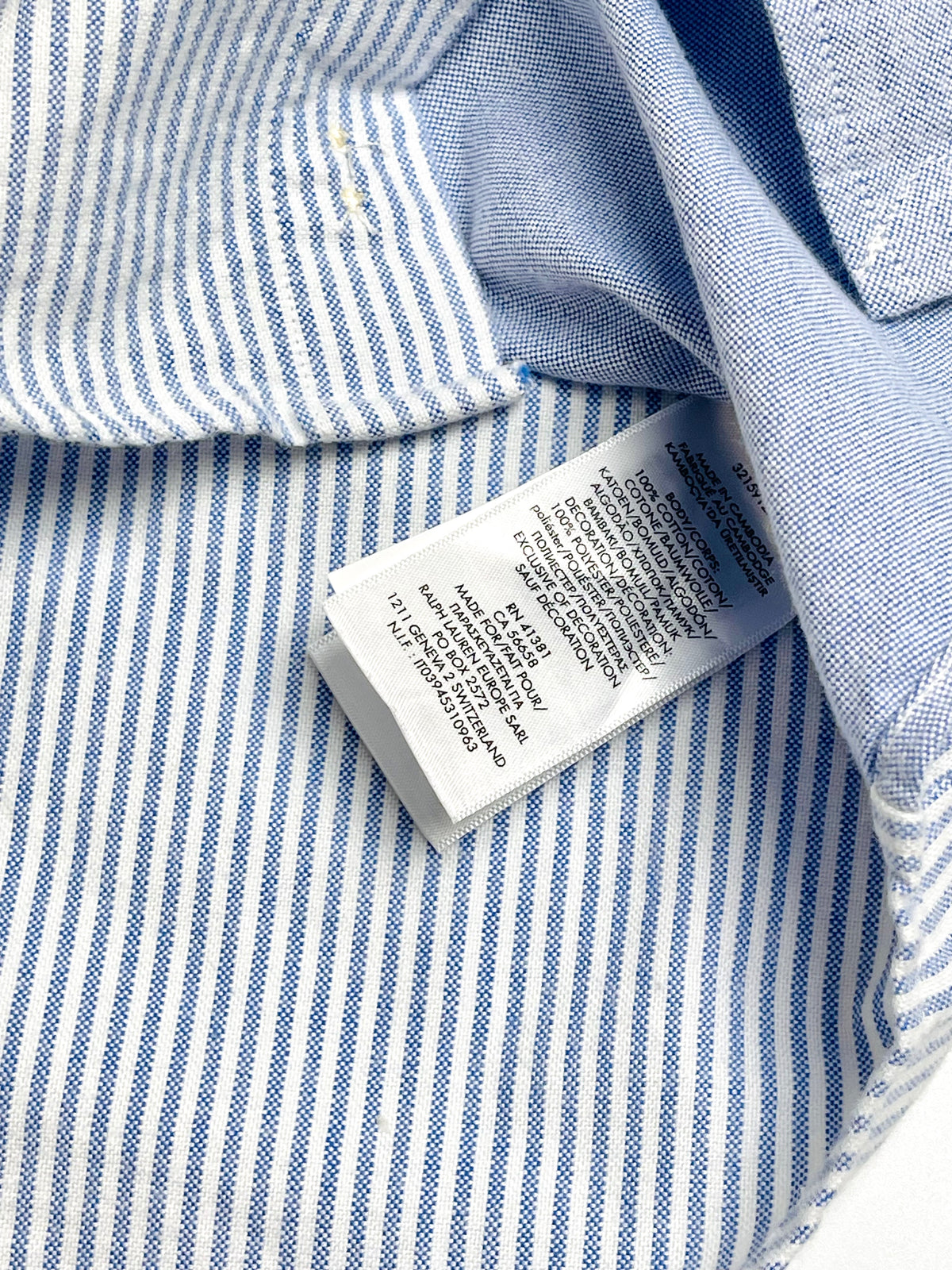 Ralph Lauren Blue & White Colorblock Button-Down Shirt