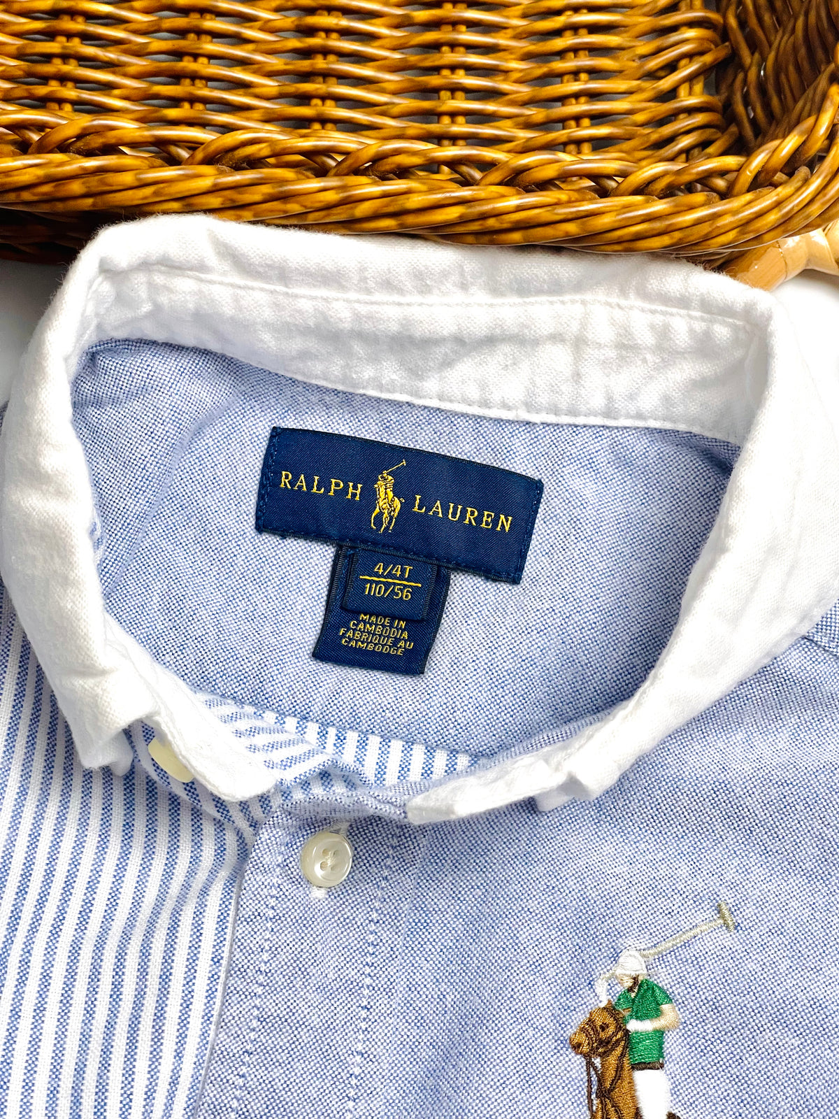 Ralph Lauren Blue & White Colorblock Button-Down Shirt
