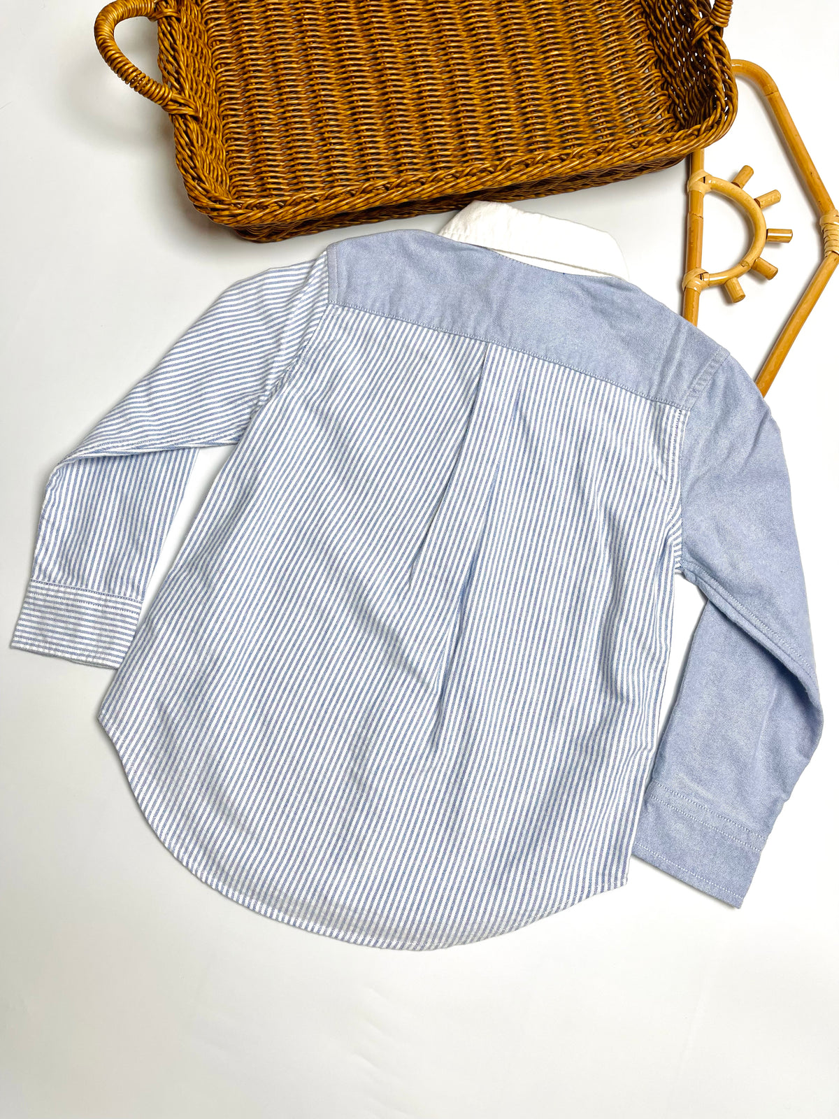 Ralph Lauren Blue & White Colorblock Button-Down Shirt