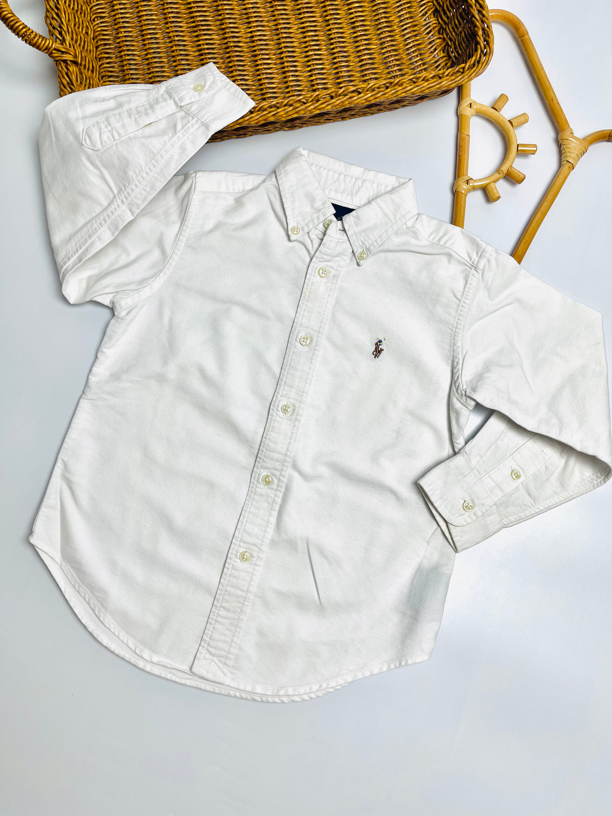 Ralph Lauren White Classic Button-Down Shirt