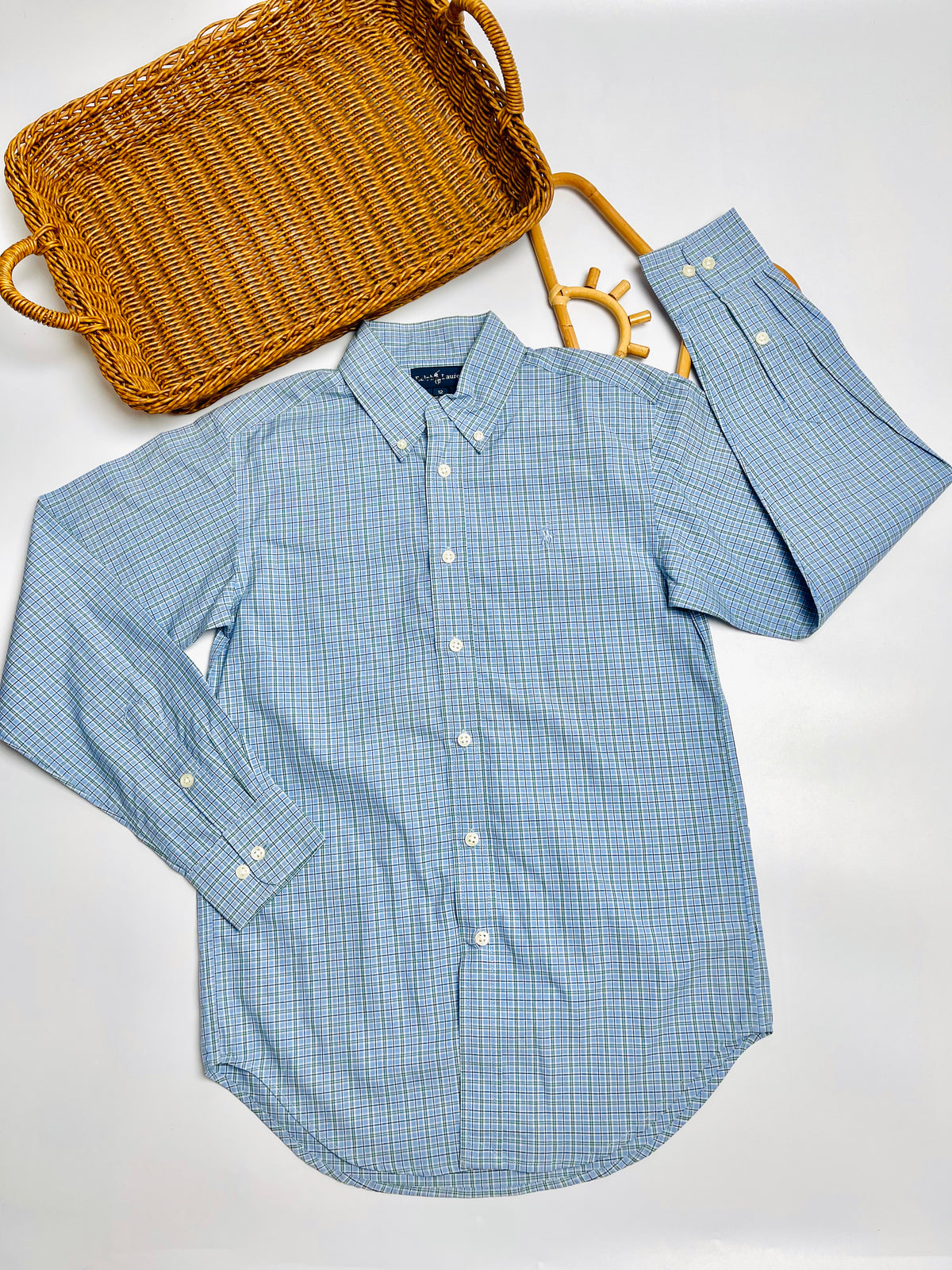 Ralph Lauren Blue Plaid Long-Sleeve Button-Down Shirt