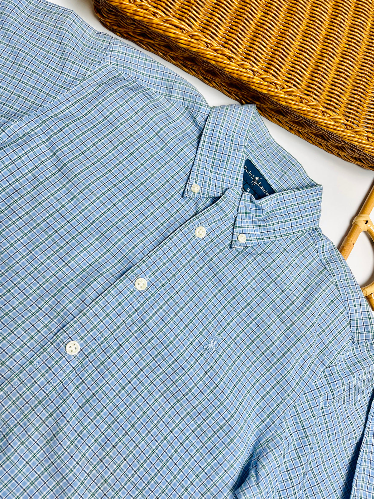 Ralph Lauren Blue Plaid Long-Sleeve Button-Down Shirt
