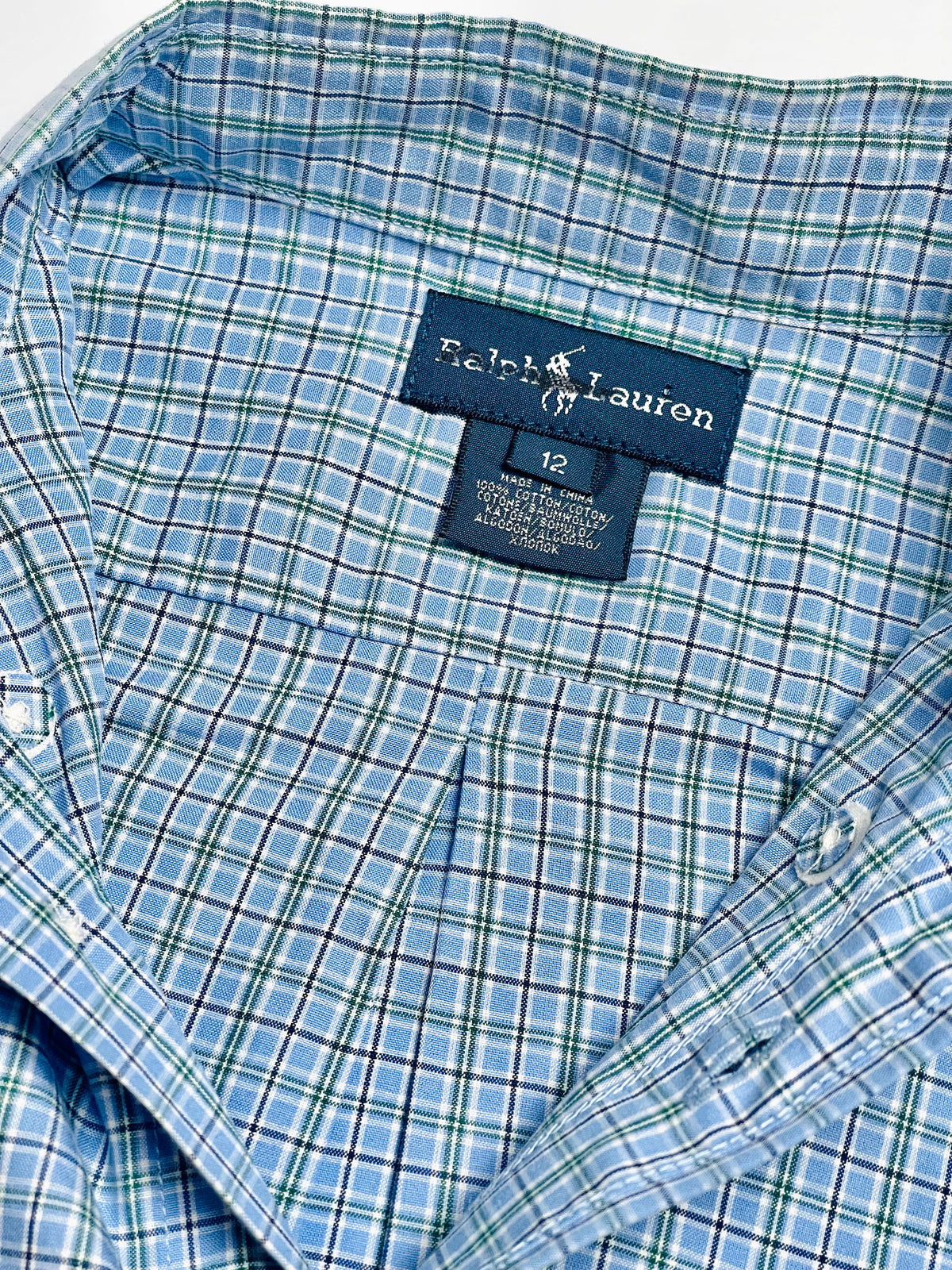 Ralph Lauren Blue Plaid Long-Sleeve Button-Down Shirt