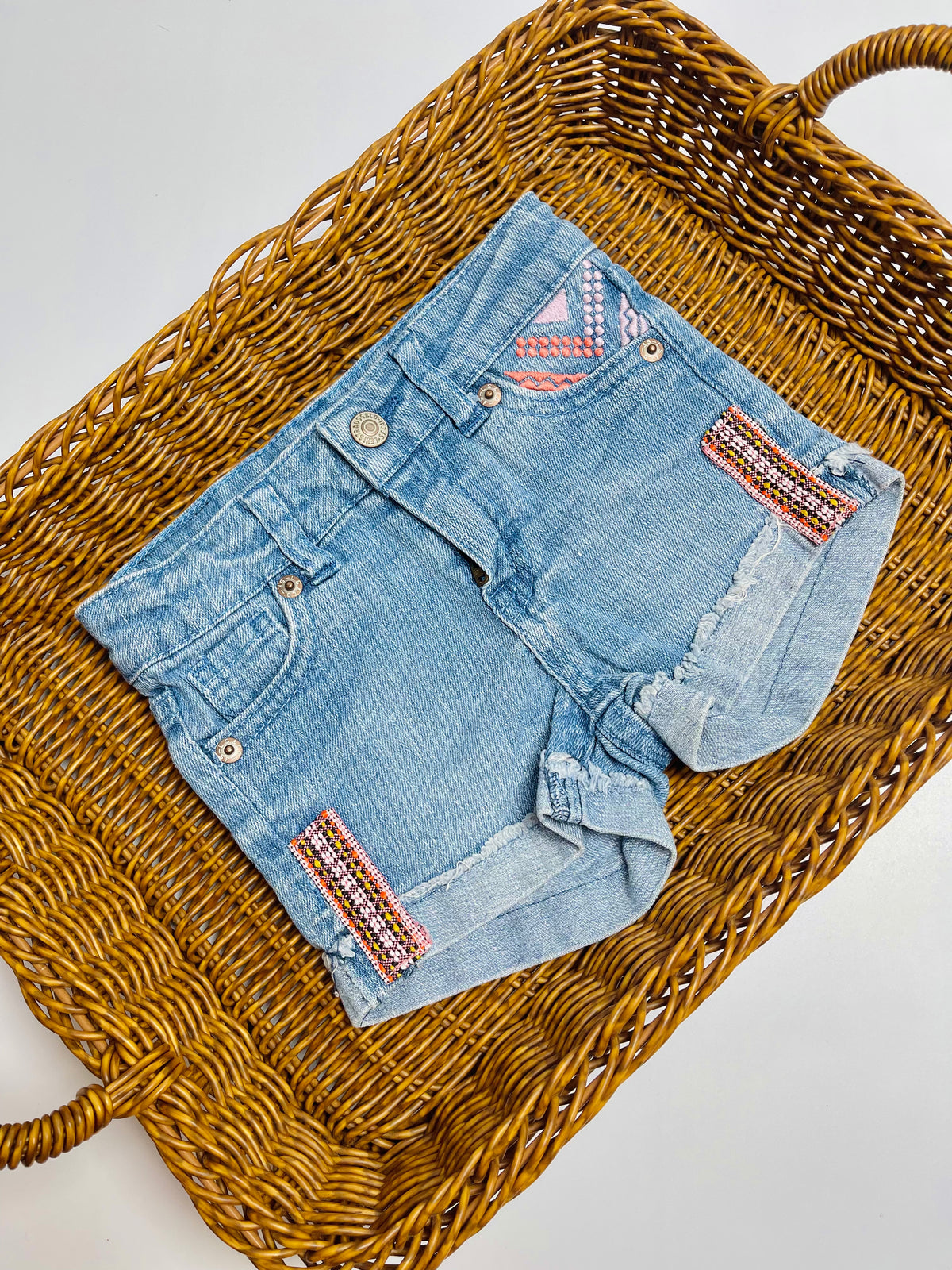 Levi’s Light Wash Distressed Denim Shorts