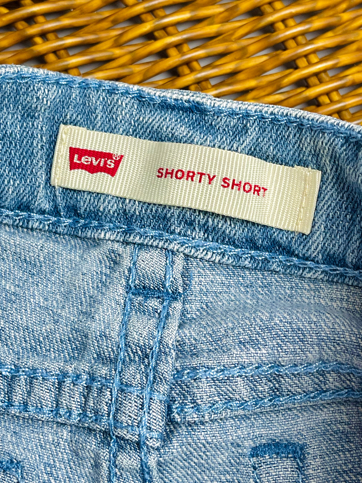 Levi’s Light Wash Distressed Denim Shorts