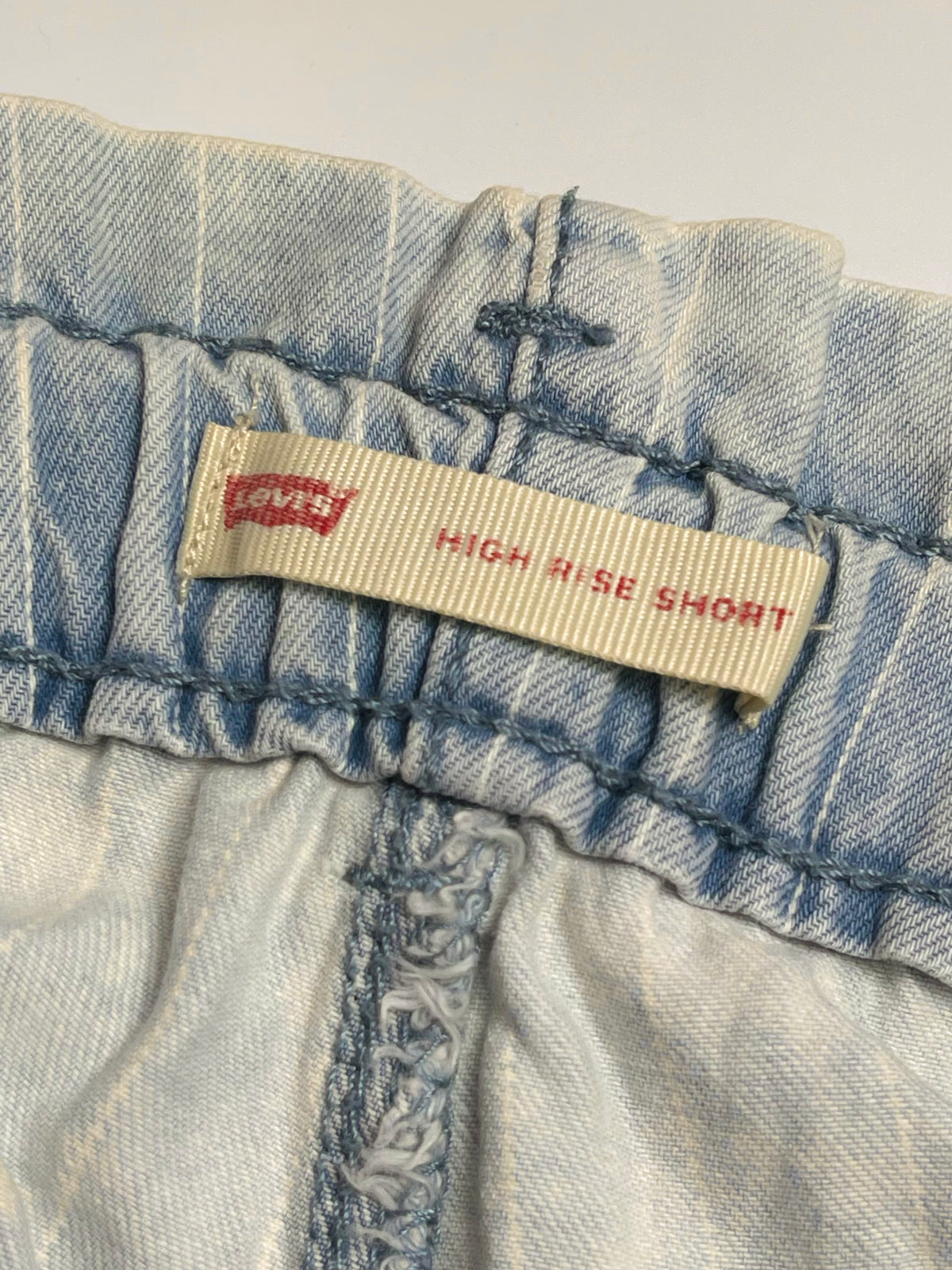 Levi’s Light Wash Pinstripe Denim Shorts
