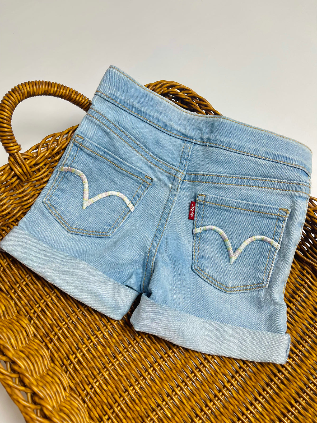 Levi’s Light Wash Cuffed Denim Shorts