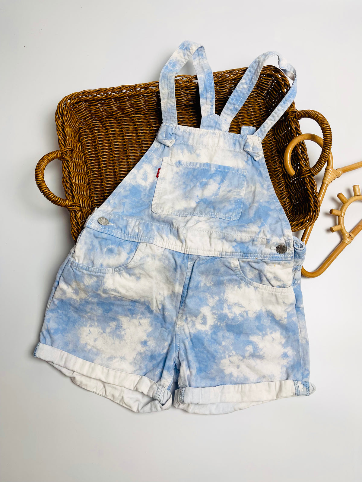 Levi’s Tie-Dye Denim Short Overalls