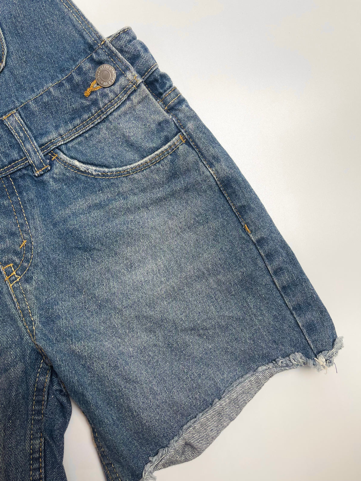 Levi’s Denim Overall Shorts – Medium Wash