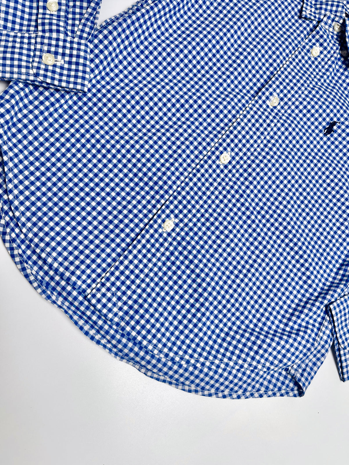 Ralph Lauren Blue Gingham Long-Sleeve Button-Down Shirt