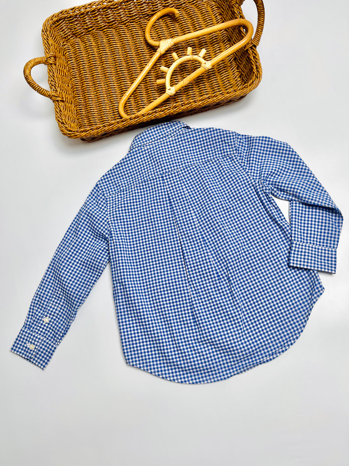 Ralph Lauren Blue Gingham Long-Sleeve Button-Down Shirt
