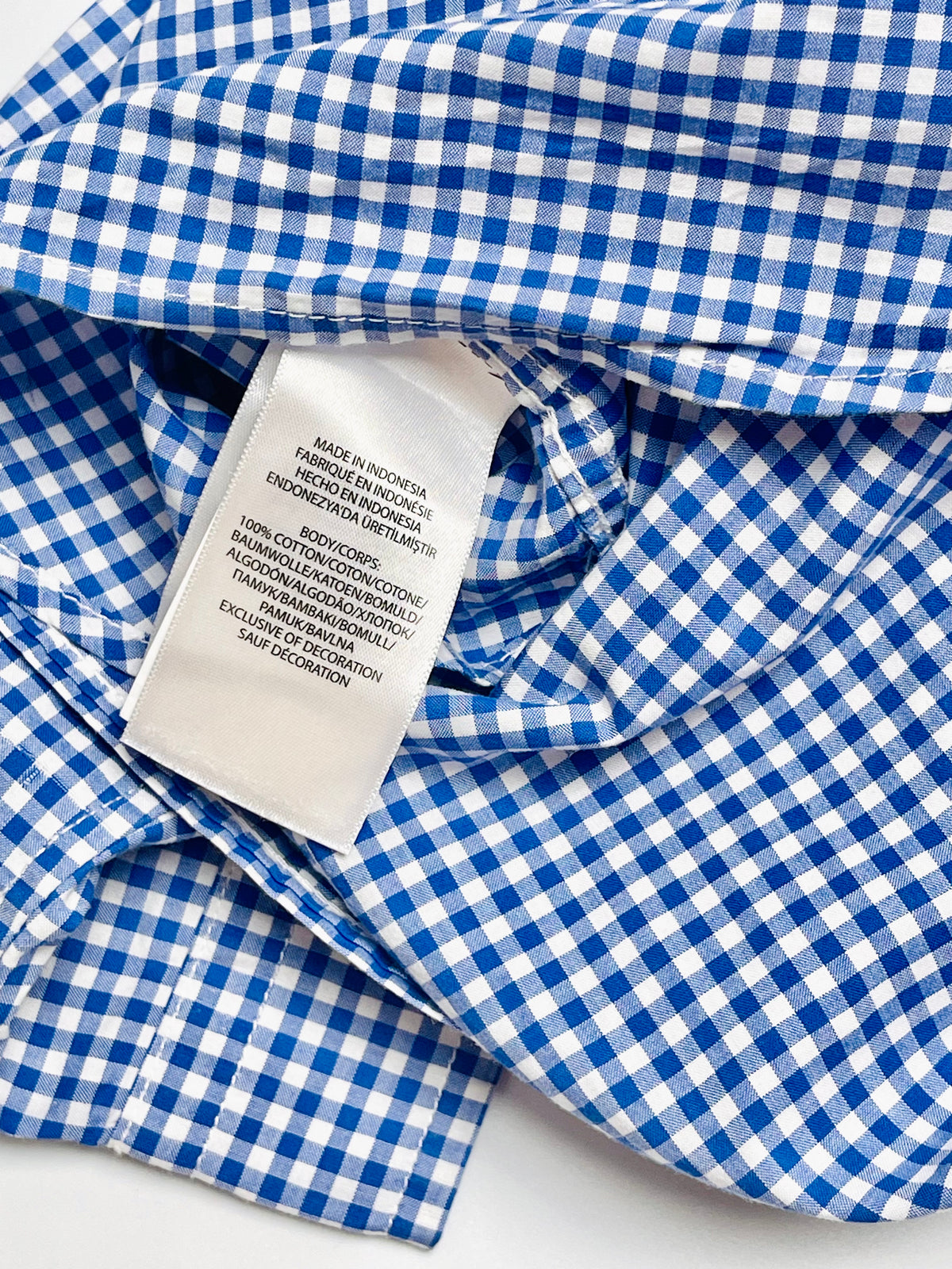 Ralph Lauren Blue Gingham Long-Sleeve Button-Down Shirt